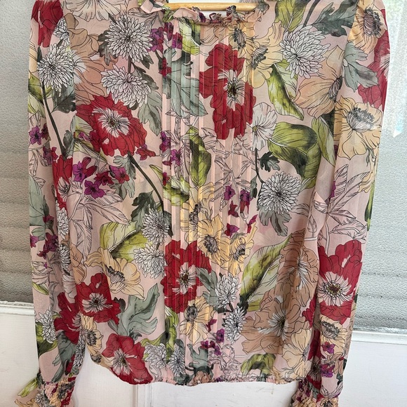 Floral Women's Top - Multicolor Blouse - Picture 1 of 7